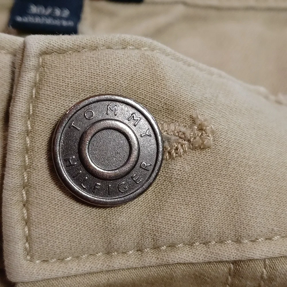 Tommy Hilfiger Mens Slim Fit Chino Pants Tan Khaki Stretch Cotton 30x32